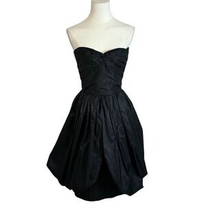 VICKY TIEL Cocktail Dress Gown Formal Black‎ Tie size 2 4 S Full Strapless RARE